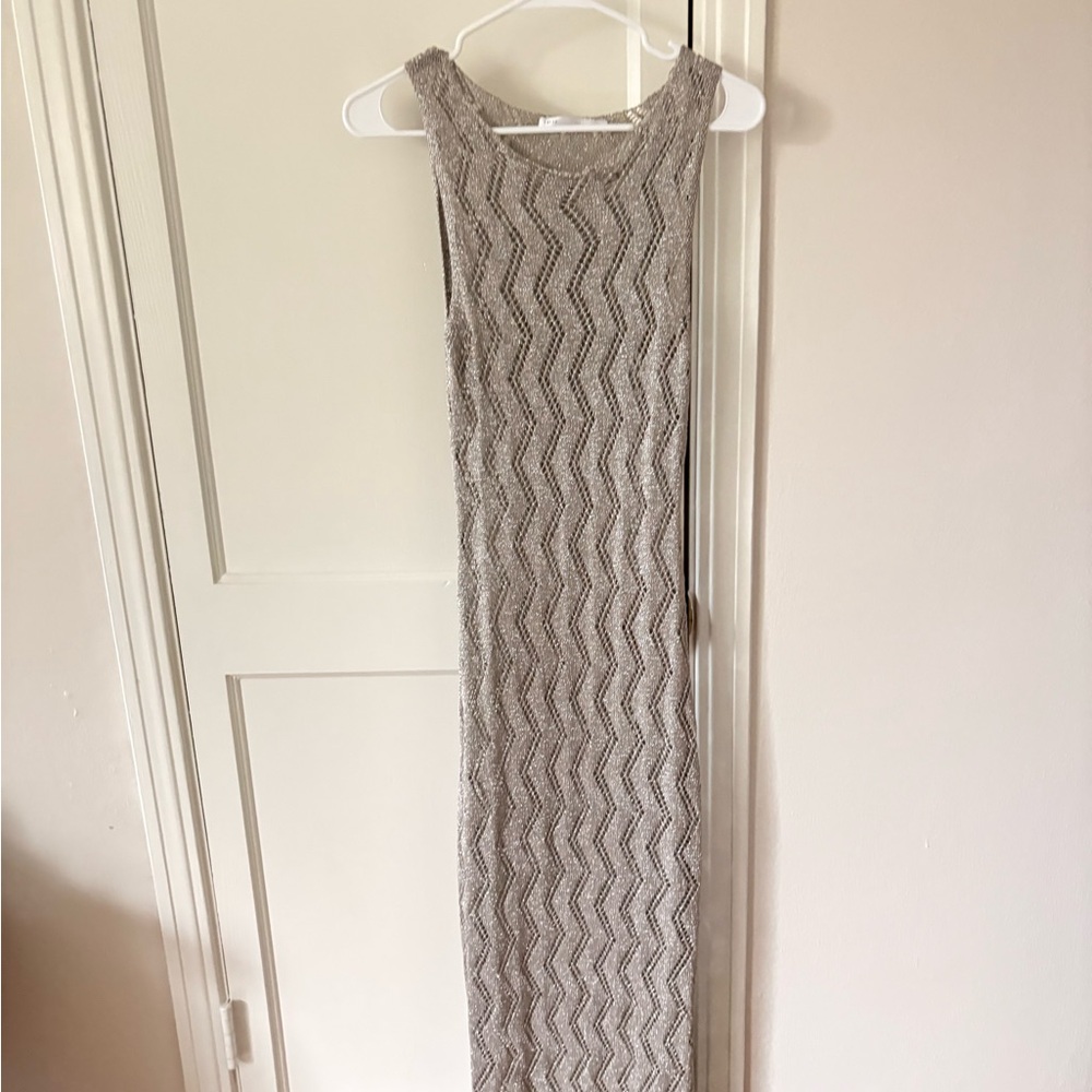 Salty Brand Silver Sleeveless Knit Dress